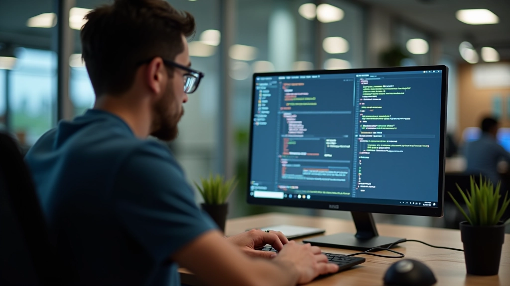 Developer testing website with accessibility tools and high contrast overlay active